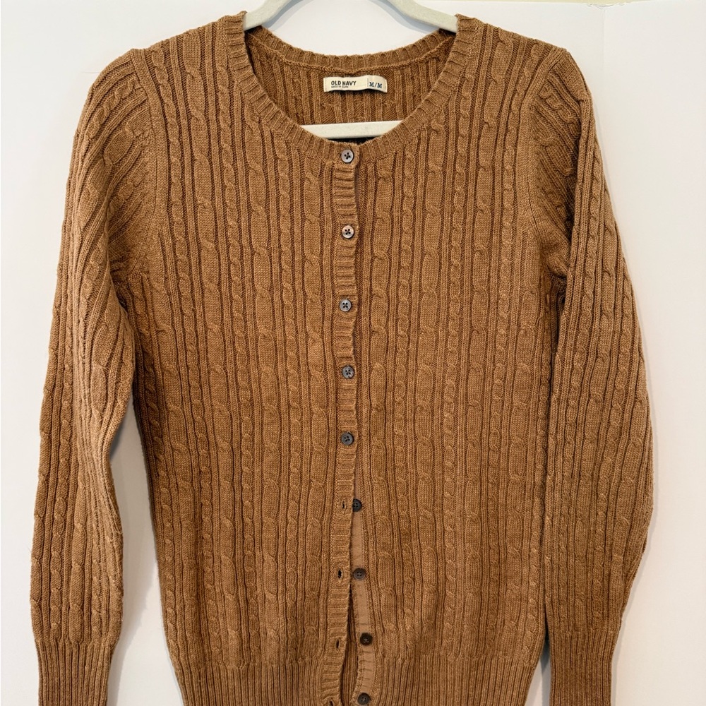 Old Navy Cable-Knit Button-Front Cardigan - Brown/Tan